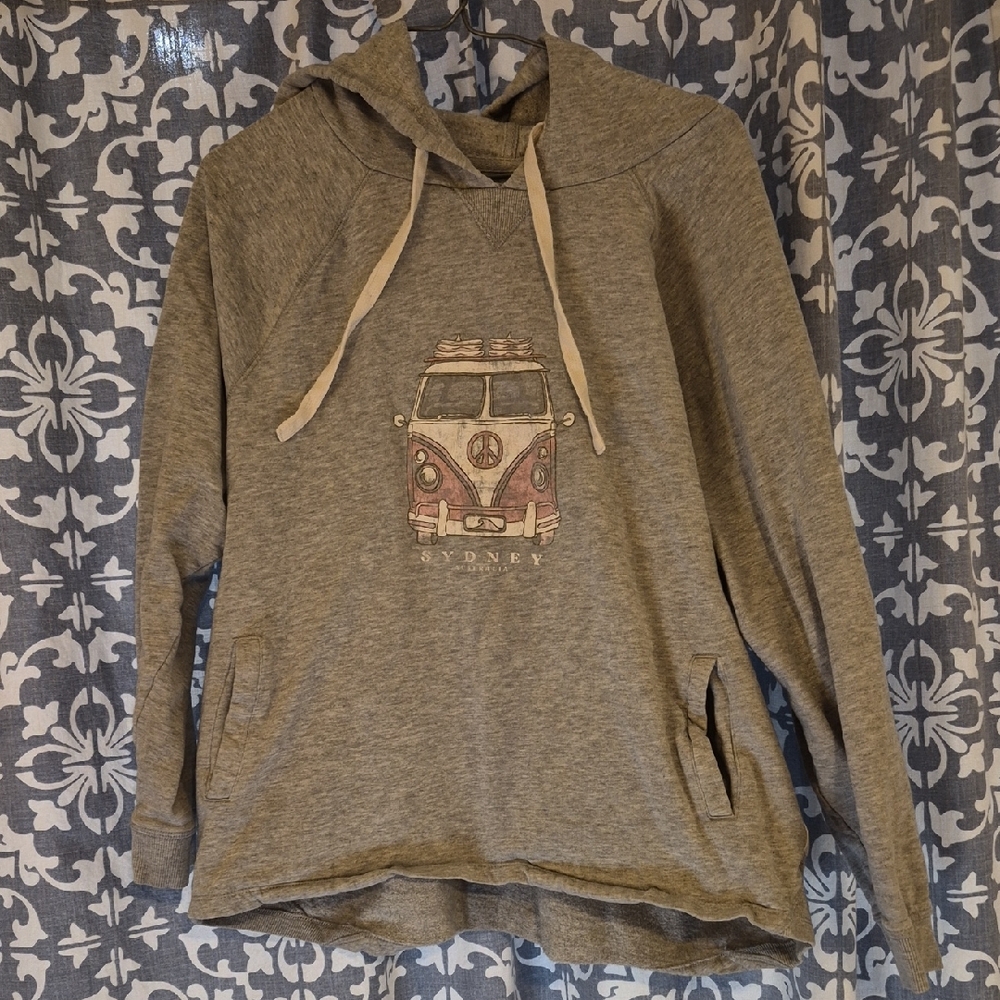 📚 Pacific Creations Ocean Beach Hoodie Gray Hoodie vintage VW Camper Surfer